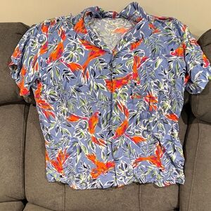 Floral Blue and orange men’s shirt